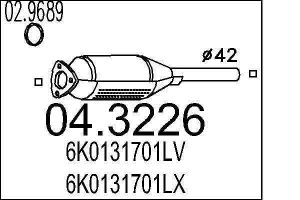 Catalyseur (Pot catalytique) MTS ref. 04.3226