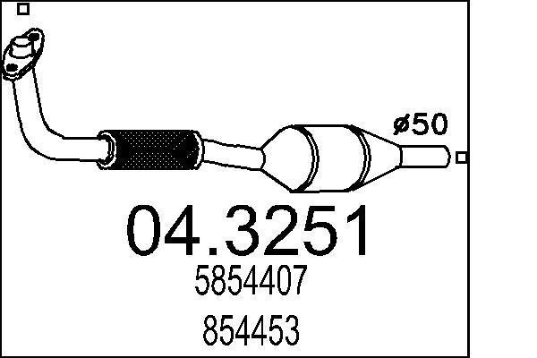 Catalyseur (Pot catalytique) MTS ref. 04.3251