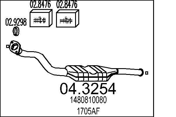Catalyseur (Pot catalytique) MTS ref. 04.3254