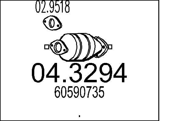 Catalyseur (Pot catalytique) MTS ref. 04.3294
