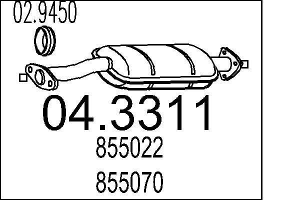 Catalyseur (Pot catalytique) MTS ref. 04.3311