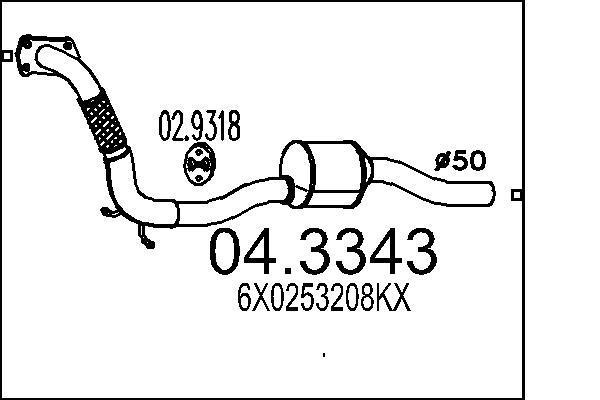 Catalyseur (Pot catalytique) MTS ref. 04.3343