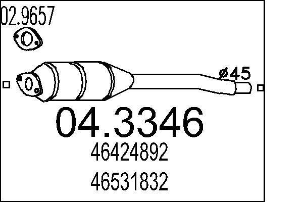 Catalyseur (Pot catalytique) MTS ref. 04.3346