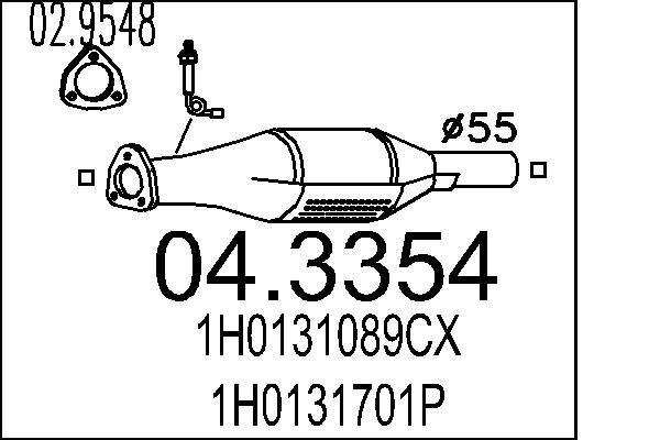 Catalyseur (Pot catalytique) MTS ref. 04.3354