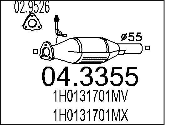 Catalyseur (Pot catalytique) MTS ref. 04.3355