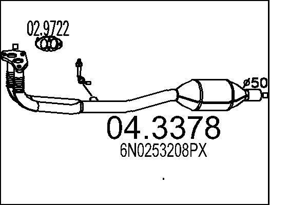 Catalyseur (Pot catalytique) MTS ref. 04.3378