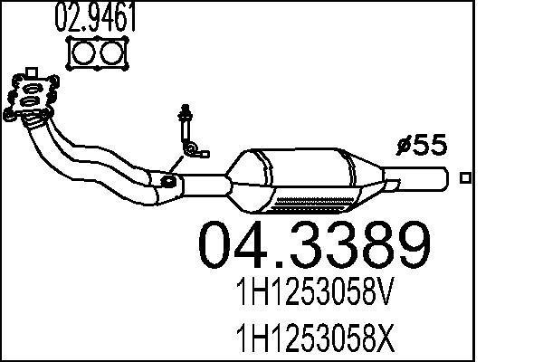 Catalyseur (Pot catalytique) MTS ref. 04.3389