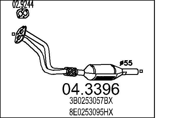Catalyseur (Pot catalytique) MTS ref. 04.3396