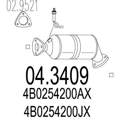 Catalyseur (Pot catalytique) MTS ref. 04.3409
