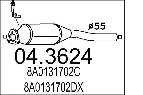 Catalyseur (Pot catalytique) MTS ref. 04.3624