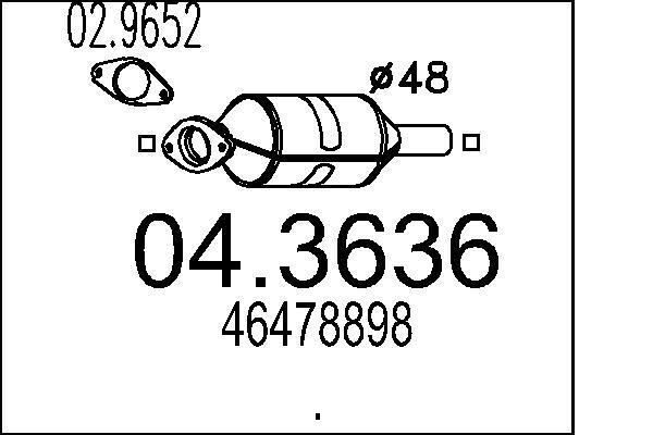 Catalyseur (Pot catalytique) MTS ref. 04.3636