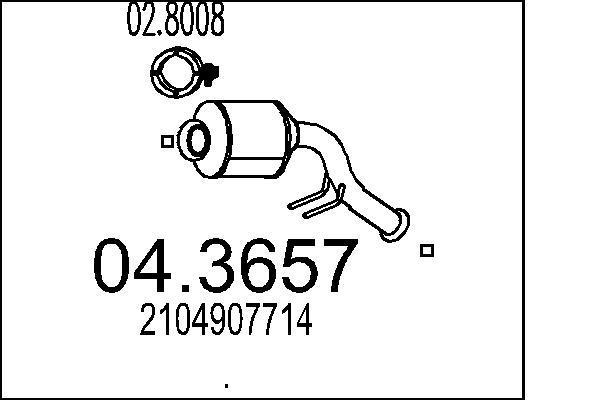 Catalyseur (Pot catalytique) MTS ref. 04.3657
