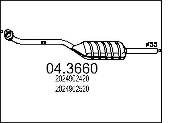 Catalyseur (Pot catalytique) MTS ref. 04.3660