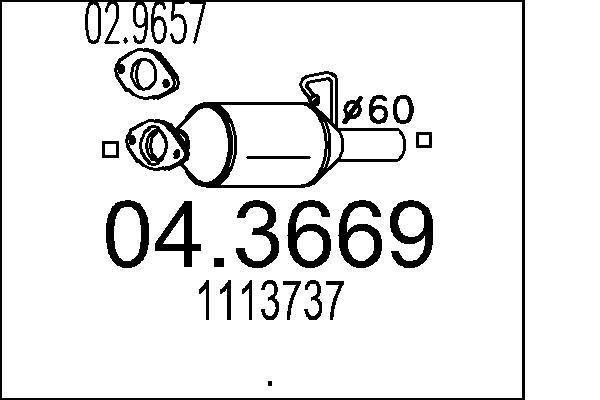 Catalyseur (Pot catalytique) MTS ref. 04.3669