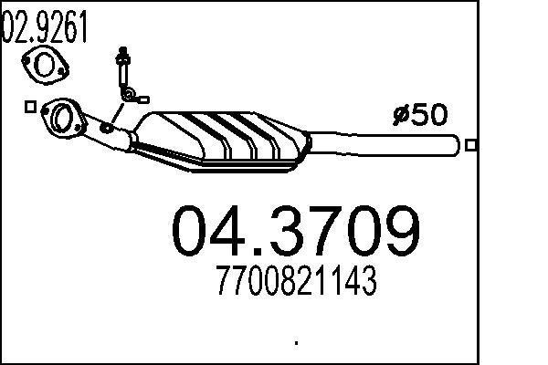Catalyseur (Pot catalytique) MTS ref. 04.3709