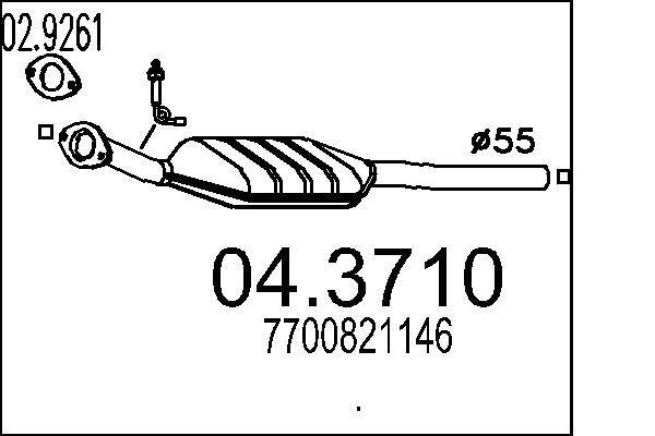 Catalyseur (Pot catalytique) MTS ref. 04.3710