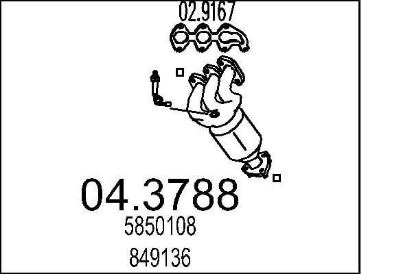 Catalyseur (Pot catalytique) MTS ref. 04.3788