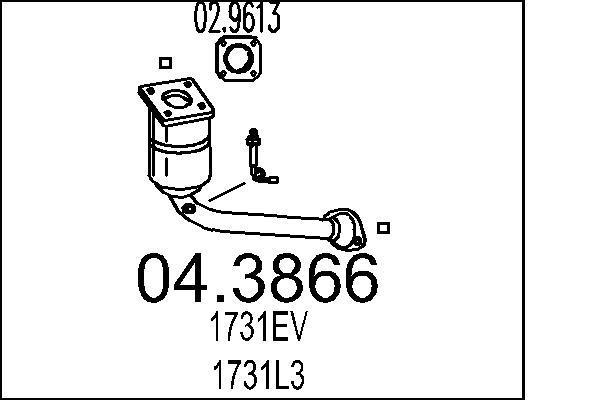 Catalyseur (Pot catalytique) MTS ref. 04.3866