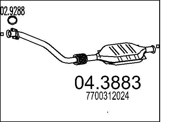 Catalyseur (Pot catalytique) MTS ref. 04.3883