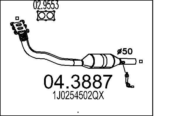 Catalyseur (Pot catalytique) MTS ref. 04.3887