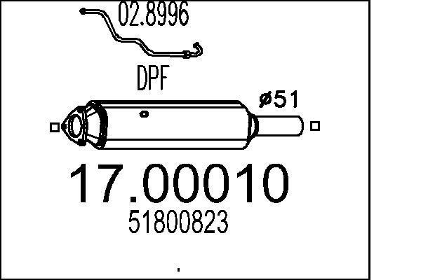 Filtro de partículas (FAP Diesel) MTS ref. 17.00010