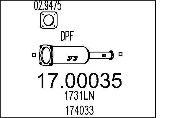 Filtro de partículas (FAP Diesel) MTS ref. 17.00035