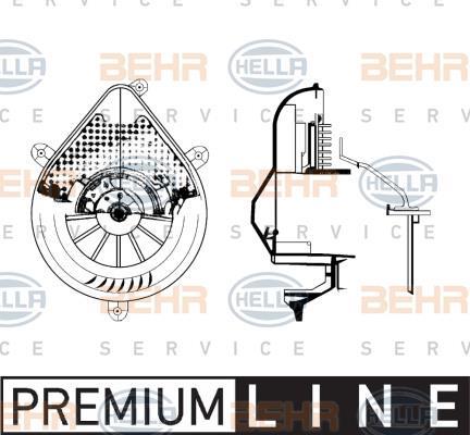 Pulseur d'air habitacle (Ventilateur habitacle) HELLA ref. 8EW 009 159-681