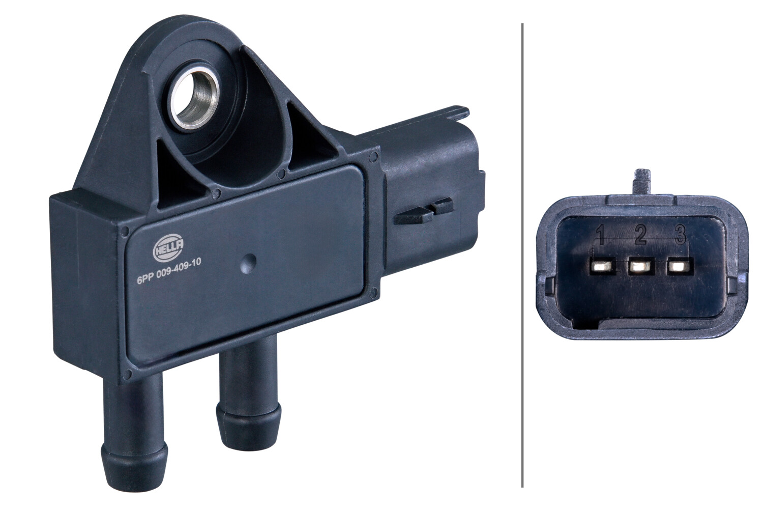 Capteur, pression des gaz échappement (Capteur de pression différentiel) HELLA ref. 6PP 009 409-101