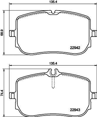 Jeu de 4 plaquettes de frein HELLA ref. 8DB 355 040-161