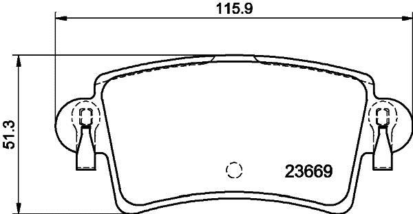 Jeu de 4 plaquettes de frein HELLA ref. 8DB 355 009-421