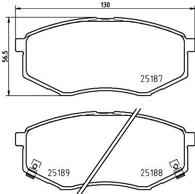 Jeu de 4 plaquettes de frein HELLA ref. 8DB 355 037-981