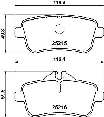 Jeu de 4 plaquettes de frein HELLA ref. 8DB 355 039-851