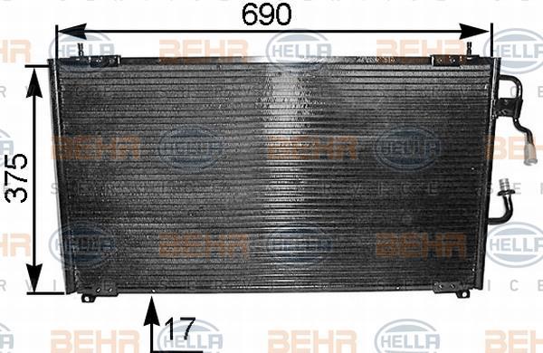 Condenseur, climatisation (Radiateur de climatisation) HELLA 8FC 351 036-171