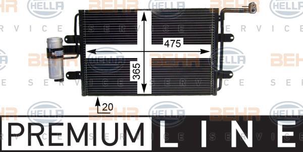 Condenseur, climatisation (Radiateur de climatisation) HELLA 8FC 351 036-381