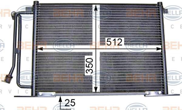 Condenseur, climatisation (Radiateur de climatisation) HELLA 8FC 351 036-411