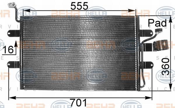 Condenseur, climatisation (Radiateur de climatisation) HELLA 8FC 351 038-691
