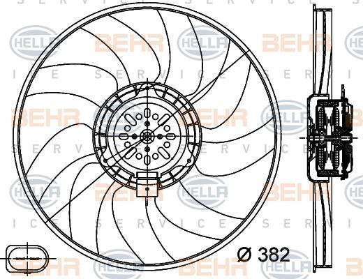 Ventilateur de refroidissement du moteur (Motoventilateur) HELLA ref. 8EW 351 044-351