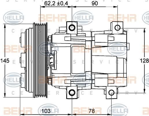 Compresseur, climatisation HELLA 8FK 351 113-171