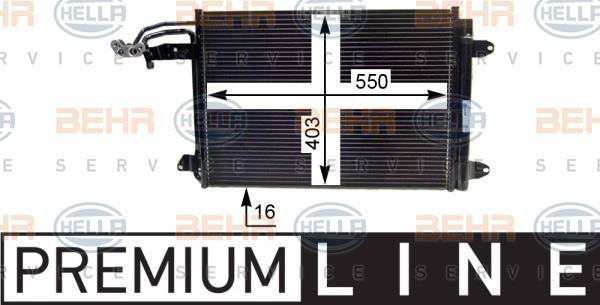 Condenseur, climatisation (Radiateur de climatisation) HELLA 8FC 351 301-041