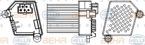 Résistance, pulseur d'air habitacle (Élément de commande, chauffage/ventilation) HELLA 5HL 351 311-521