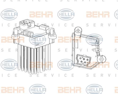 Résistance, pulseur d'air habitacle (Élément de commande, chauffage/ventilation) HELLA 5HL 351 311-521