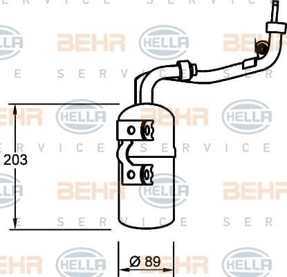 Filtre déshydrateur du circuit de climatisation HELLA ref. 8FT 351 335-061