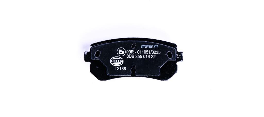 Jeu de 4 plaquettes de frein HELLA ref. 8DB 355 016-221
