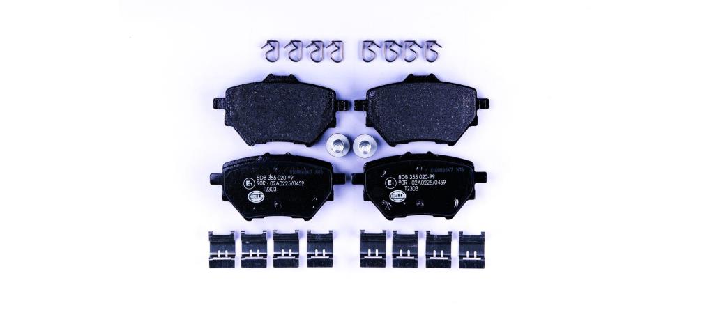 Jeu de 4 plaquettes de frein HELLA ref. 8DB 355 020-991