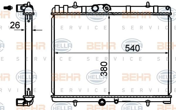 Radiateur moteur (Radiateur de refroidissement) HELLA ref. 8MK 376 700-524