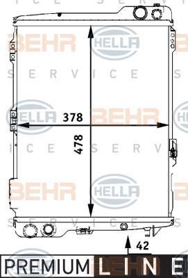 Radiateur moteur (Radiateur de refroidissement) HELLA ref. 8MK 376 711-284