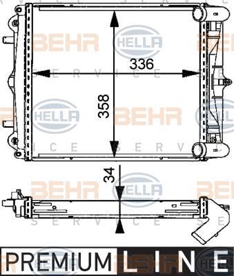 Radiateur moteur (Radiateur de refroidissement) HELLA ref. 8MK 376 713-791