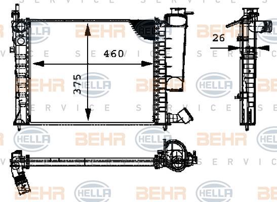 Radiateur moteur (Radiateur de refroidissement) HELLA ref. 8MK 376 716-634