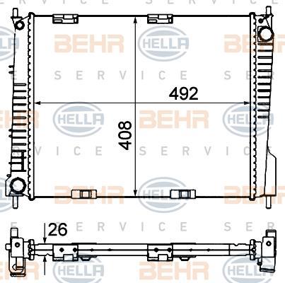 Radiateur moteur (Radiateur de refroidissement) HELLA ref. 8MK 376 735-141