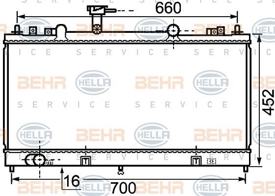 Radiateur moteur (Radiateur de refroidissement) HELLA ref. 8MK 376 750-281